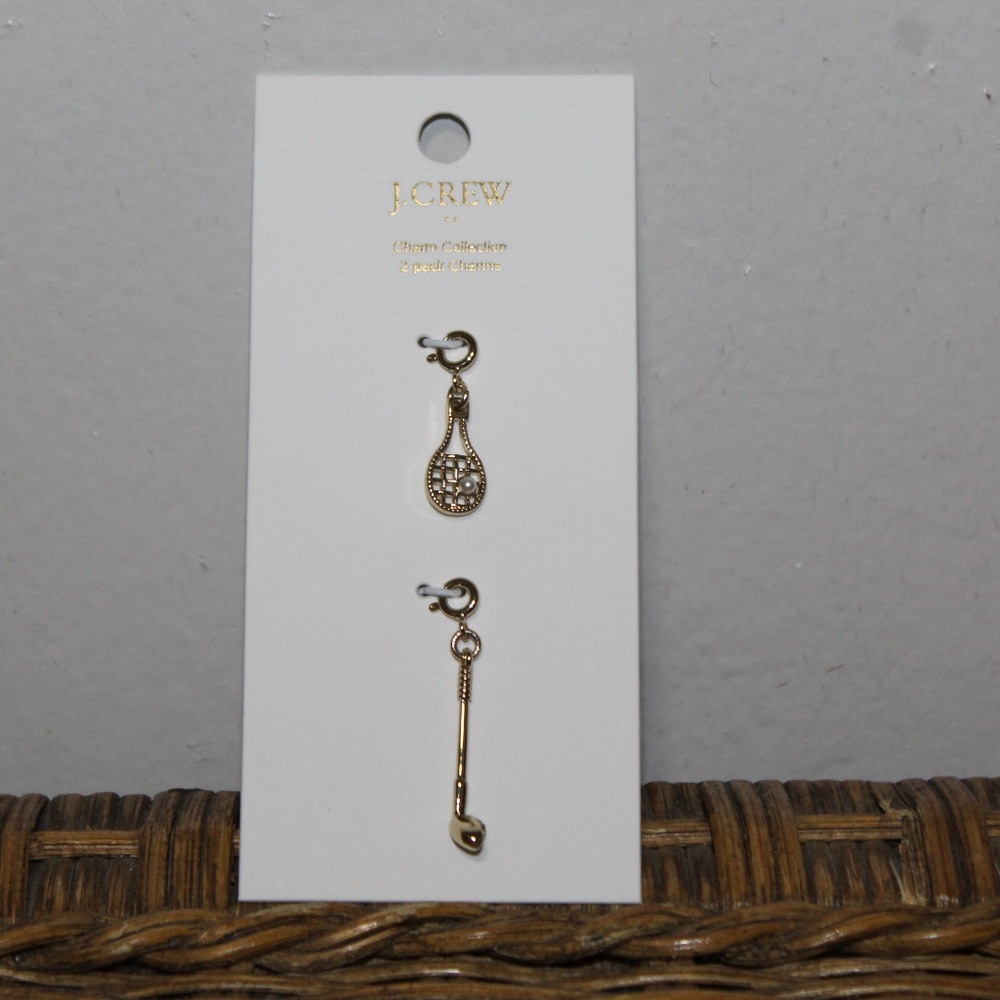 J. Crew.  Tennis and golf charms set-of-two